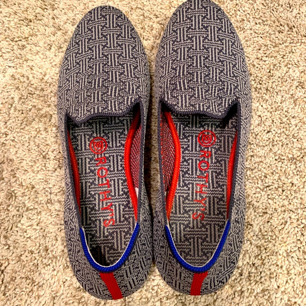 Rothy’s Charcoal Grid Loafers, Size 8